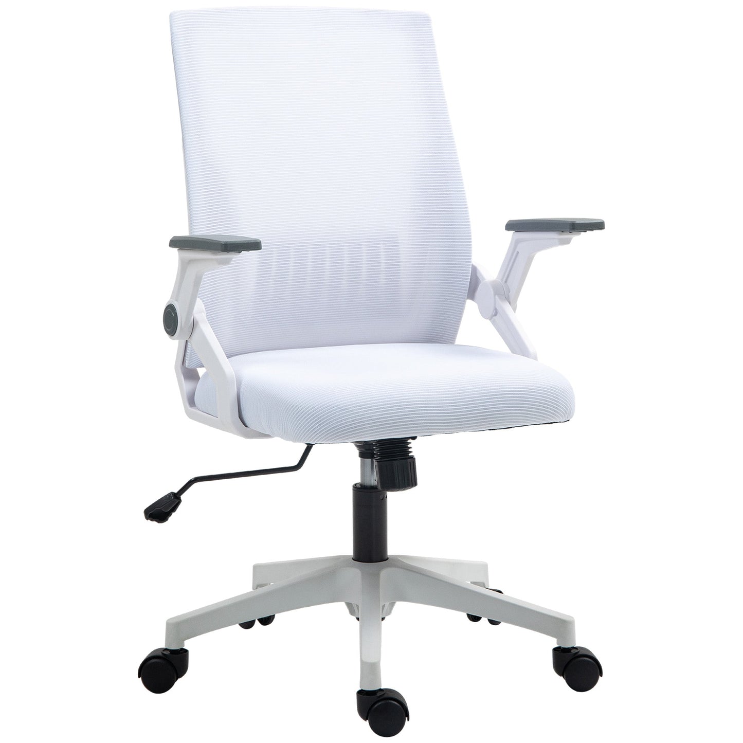 Vinsetto Mesh Office Chair for Home with Lumbar Support, Flip-up Arm, Wheels