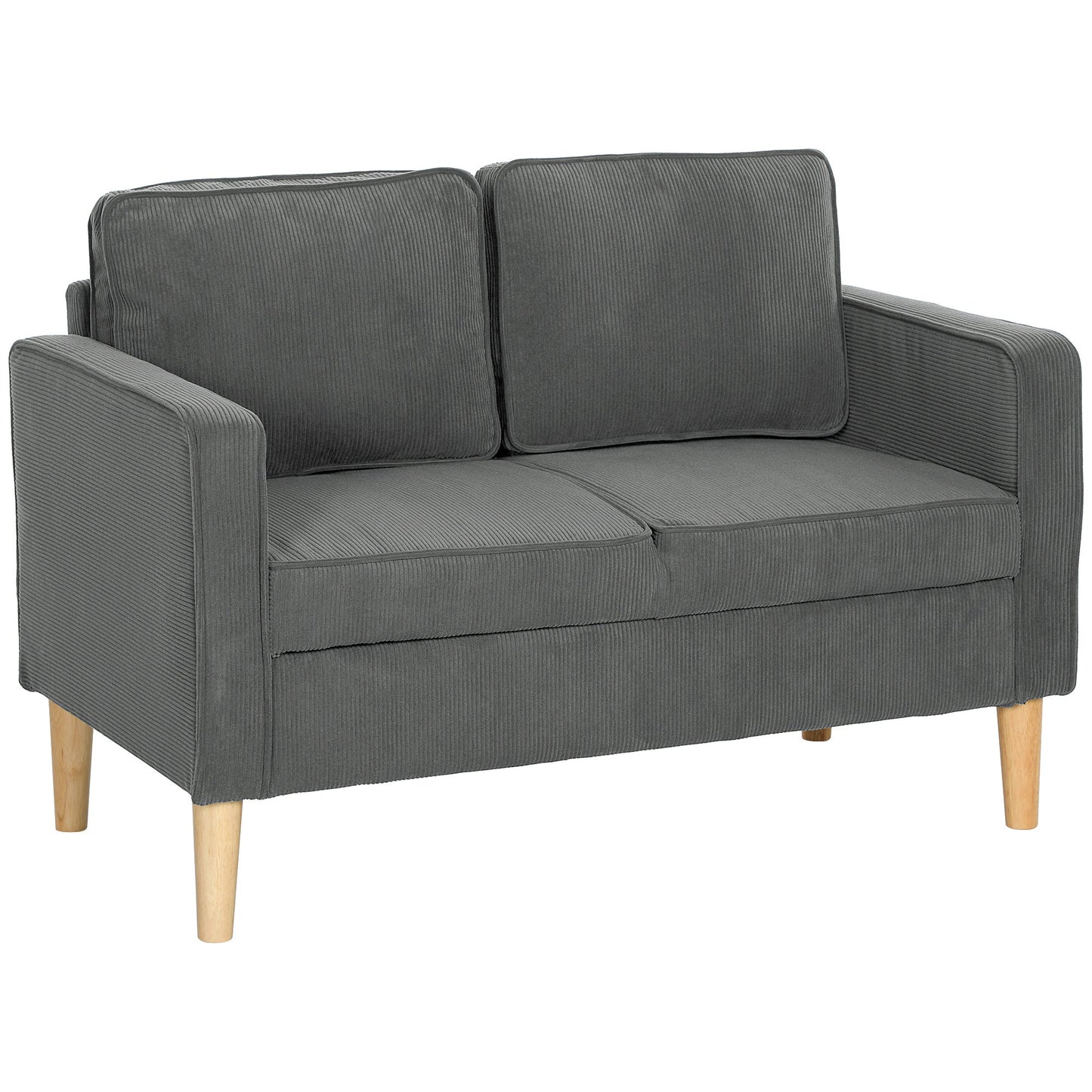 HOMCOM Compact 2 Seater Sofa with Under Seat Storage for Small Spaces