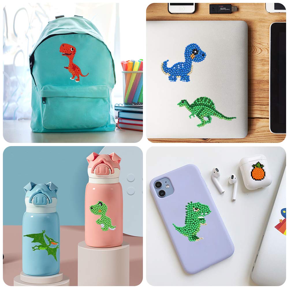 Labeol Diamond Art Kits for Kids & Beginners — Dinosaur Sticker by Numbers