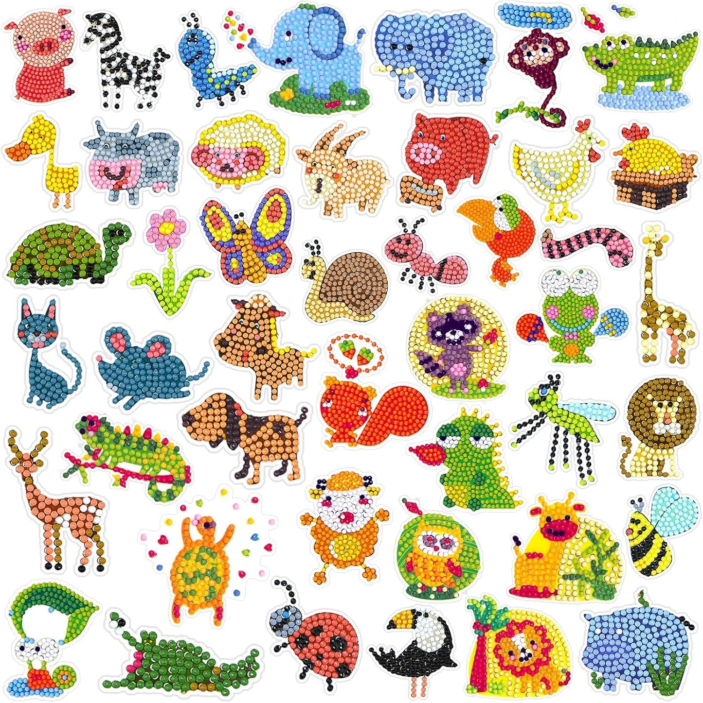 Labeol Diamond Art Kits for Kids & Beginners – Animal Sticker Craft by Numbers