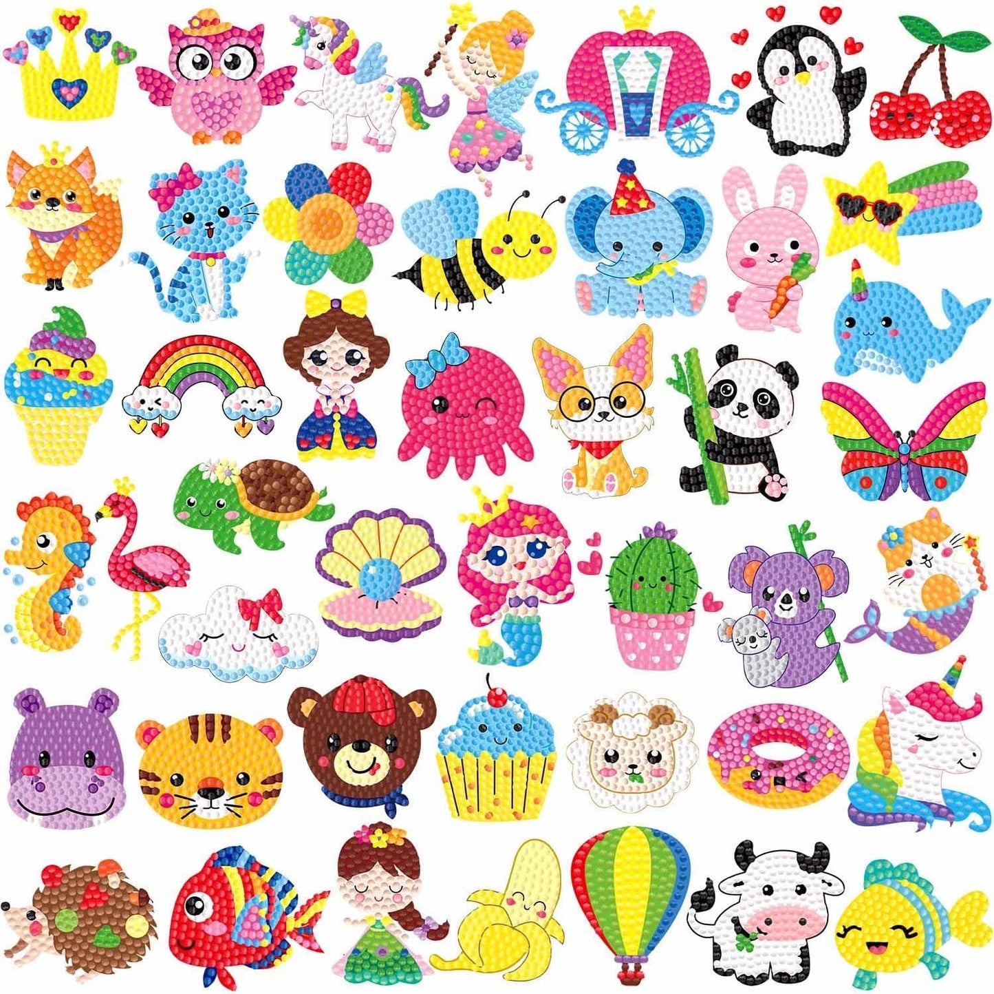 Labeol Diamond Art Kits for Kids & Beginners – Easy to DIY Colorful Diamond Sticker Art by Numbers