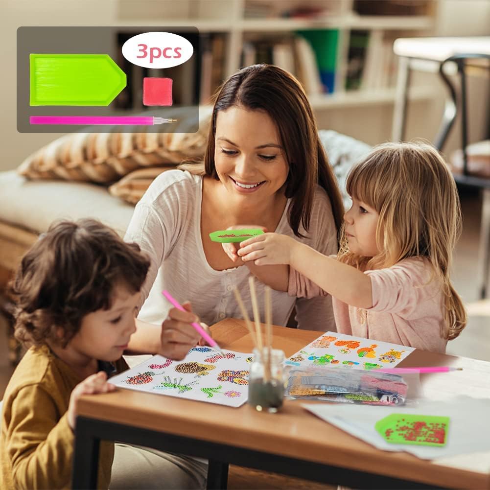 Labeol Diamond Art Kits for Kids & Beginners – Animal Sticker Craft by Numbers