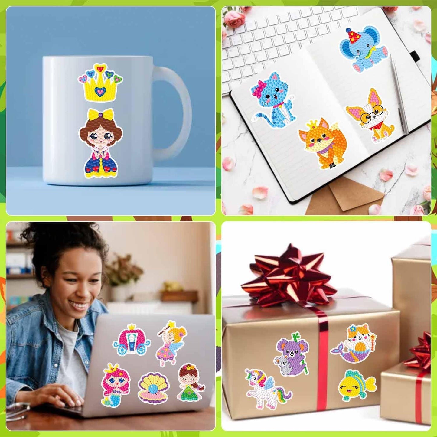 Labeol Diamond Art Kits for Kids & Beginners – Easy to DIY Colorful Diamond Sticker Art by Numbers