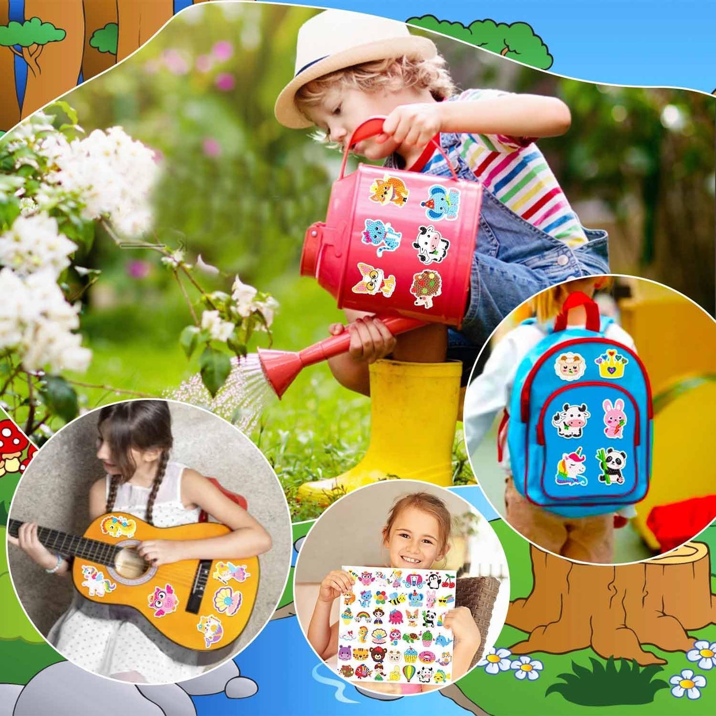 Labeol Diamond Art Kits for Kids & Beginners – Easy to DIY Colorful Diamond Sticker Art by Numbers