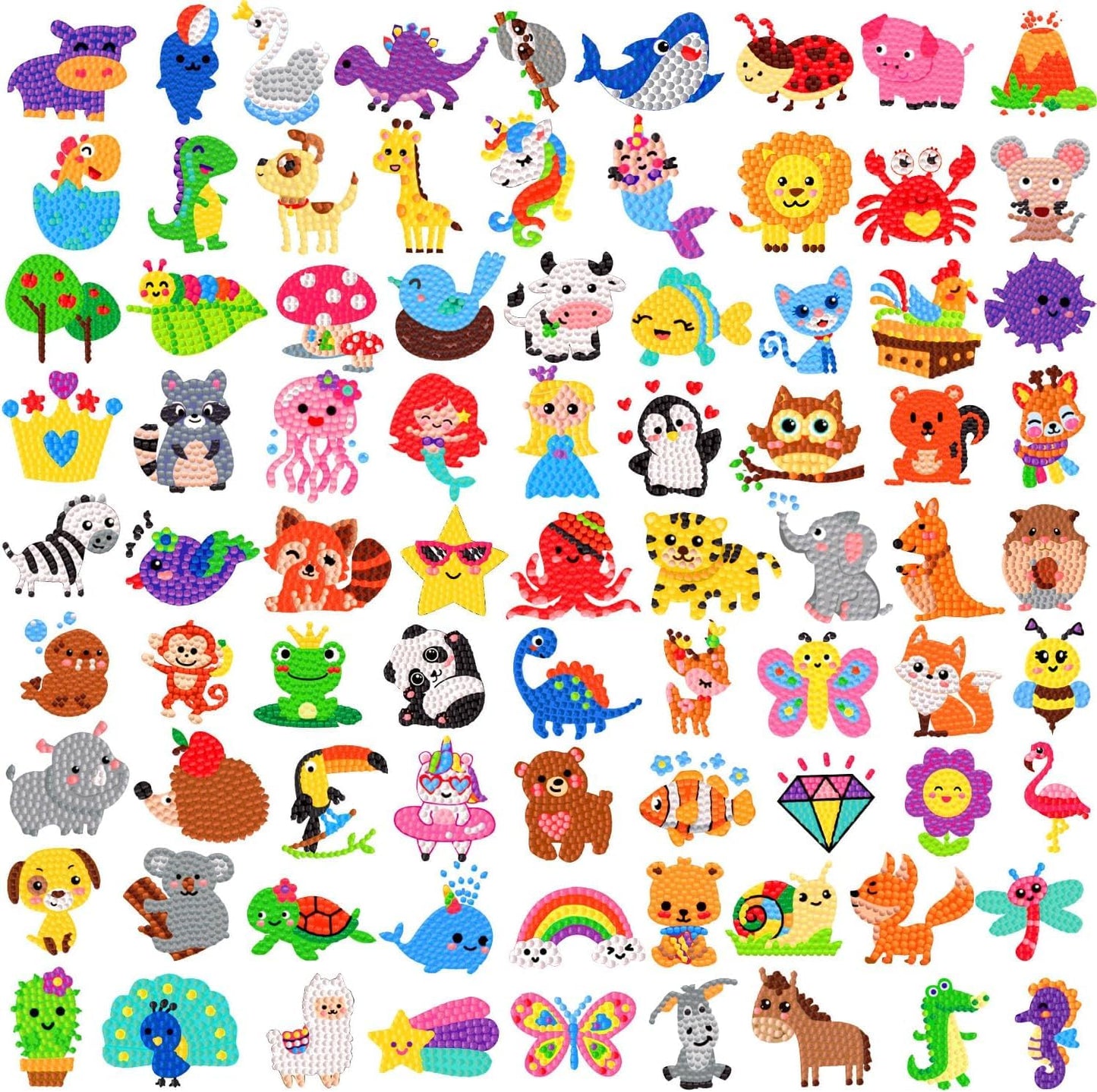 Labeol Diamond Art Kits for Kids & Beginners – Colorful Animal Diamond Painting by Numbers