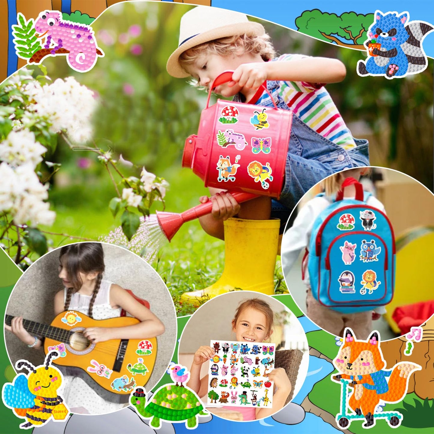 Labeol Diamond Art Kits for Kids – Easy DIY Animal Sticker Art by Numbers