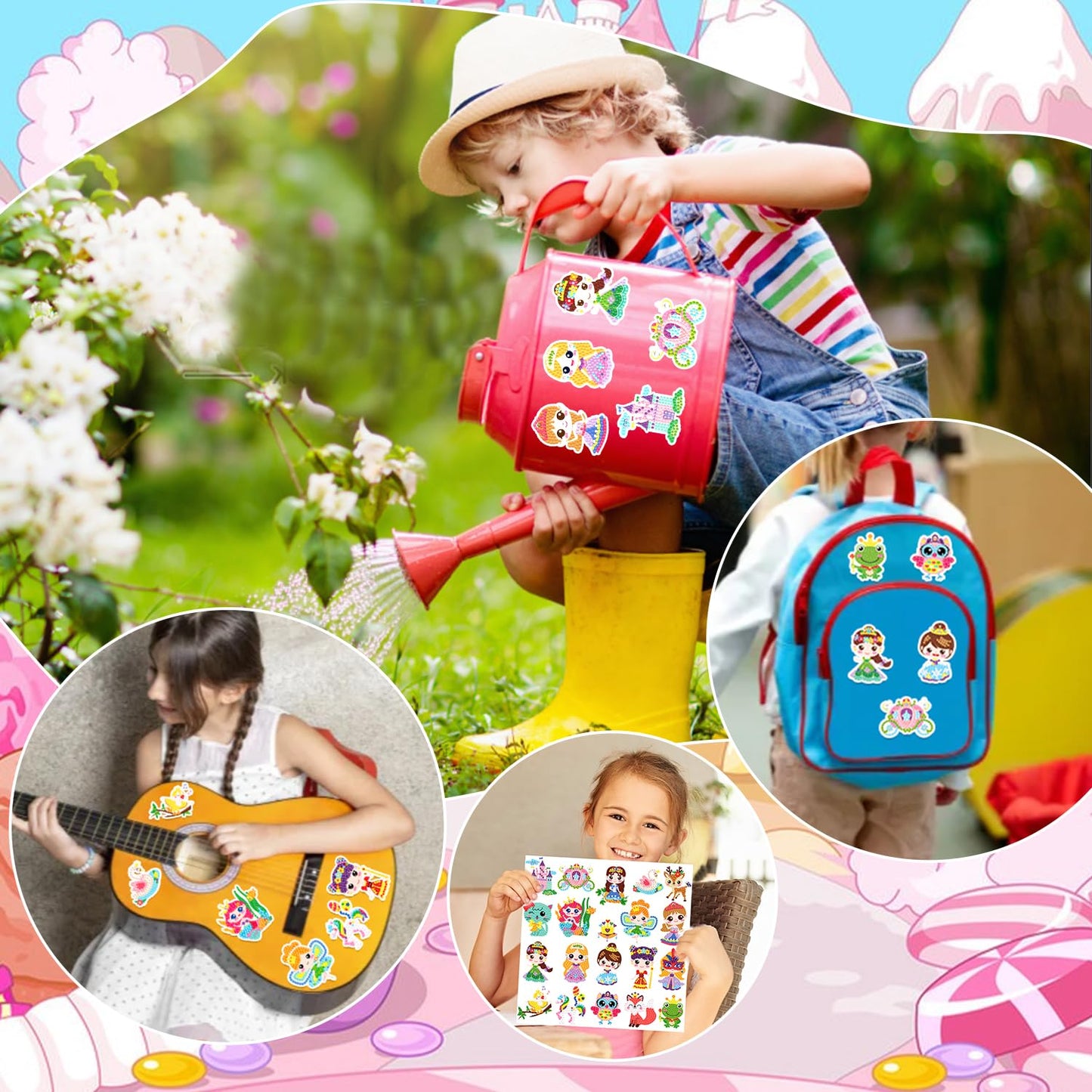 Labeol Diamond Art Kits for Kids & Beginners – Princess Sticker by Numbers