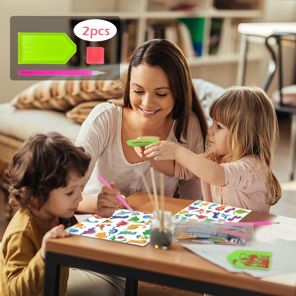 Labeol Diamond Art Kits for Kids & Beginners – New Dinosaurs, Easy DIY Sticker Art by Numbers