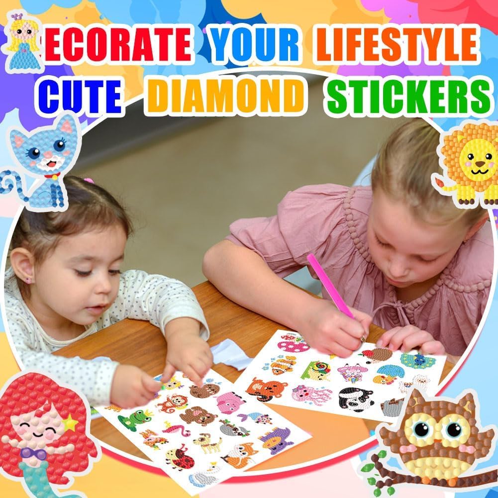 Labeol Diamond Art Kits for Kids & Beginners – Colorful Animal Diamond Painting by Numbers