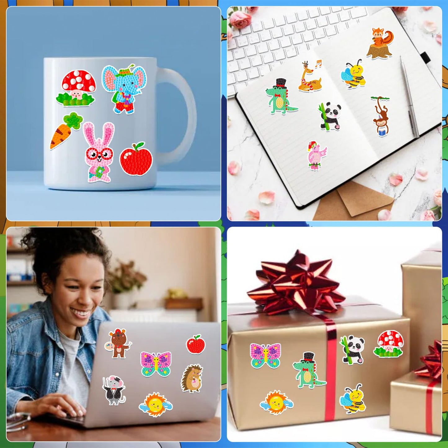 Labeol Diamond Art Kits for Kids – Easy DIY Animal Sticker Art by Numbers