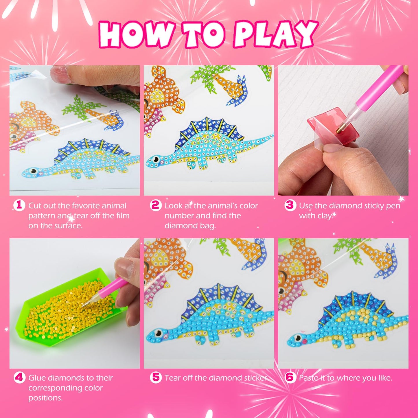 Labeol Diamond Art Kits for Kids & Beginners – Princess Sticker by Numbers