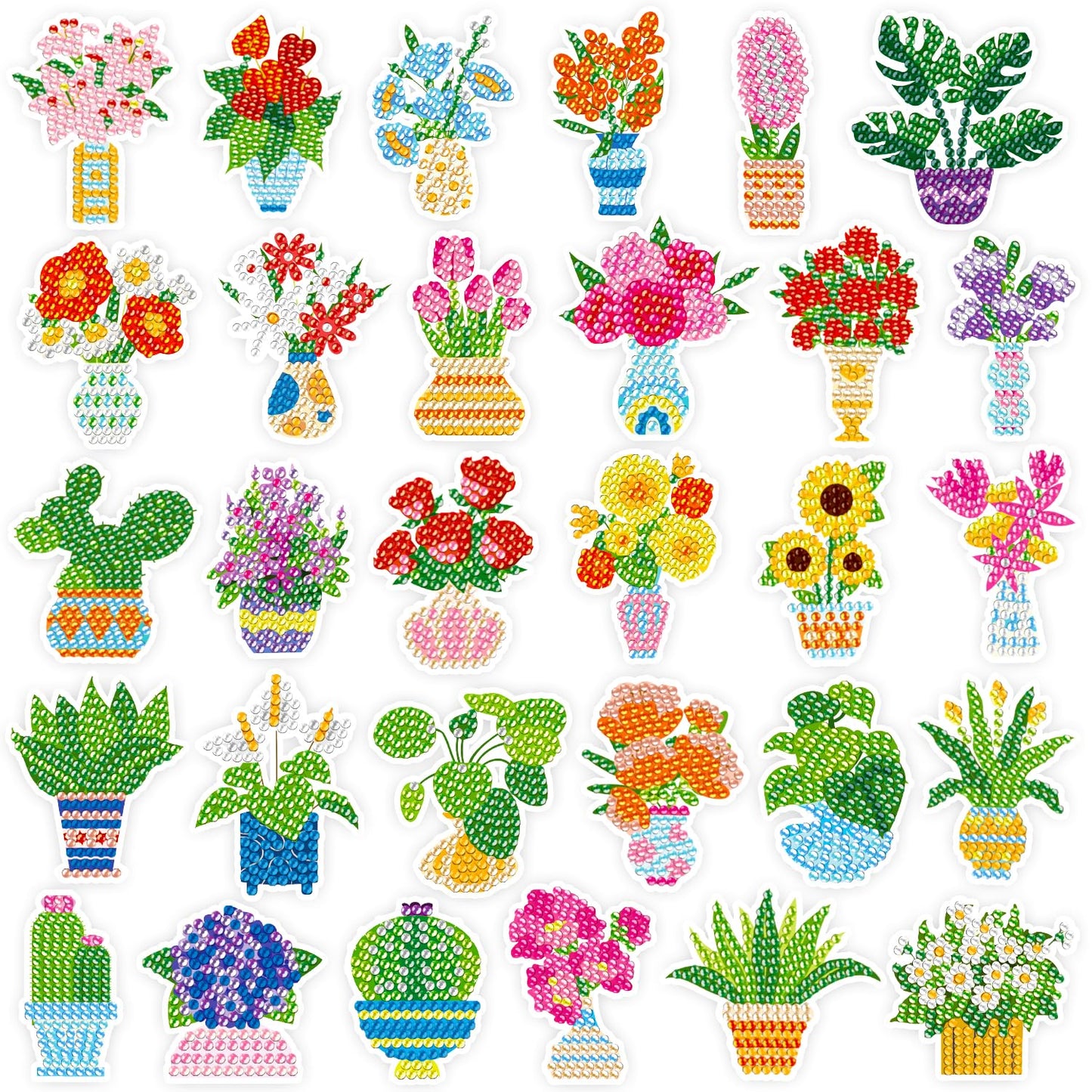 Labeol Diamond Art Kits for Kids & Beginners – Potted Plant by Numbers