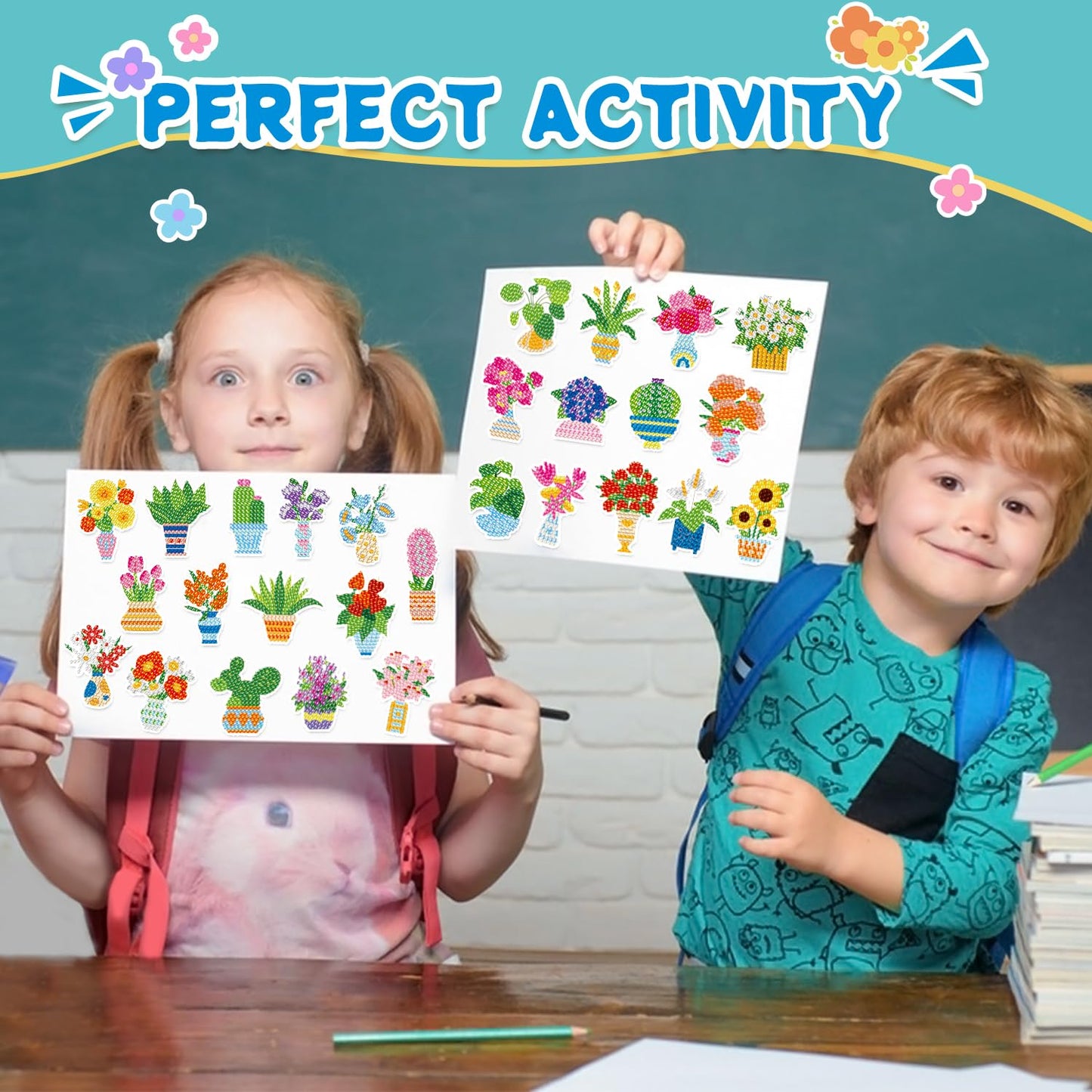 Labeol Diamond Art Kits for Kids & Beginners – Potted Plant by Numbers