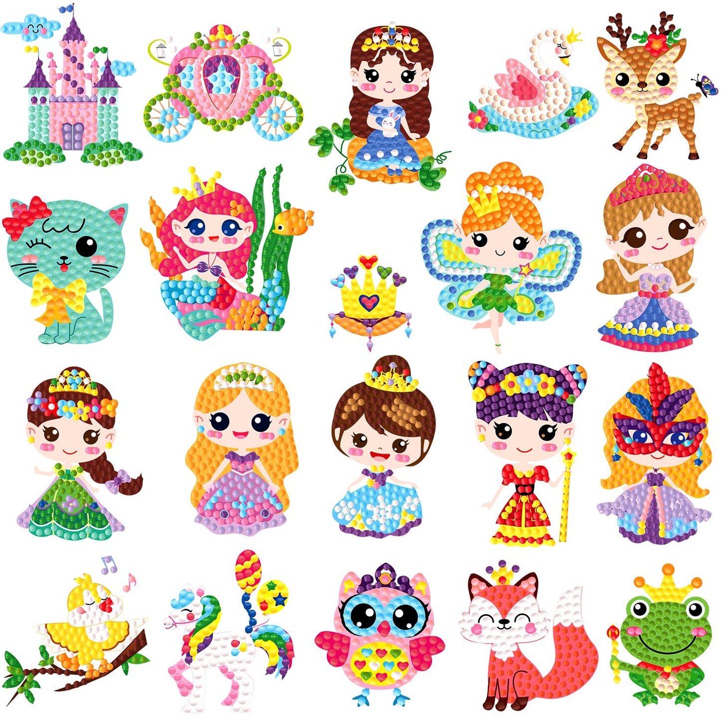 Labeol Diamond Art Kits for Kids & Beginners – Princess Sticker by Numbers