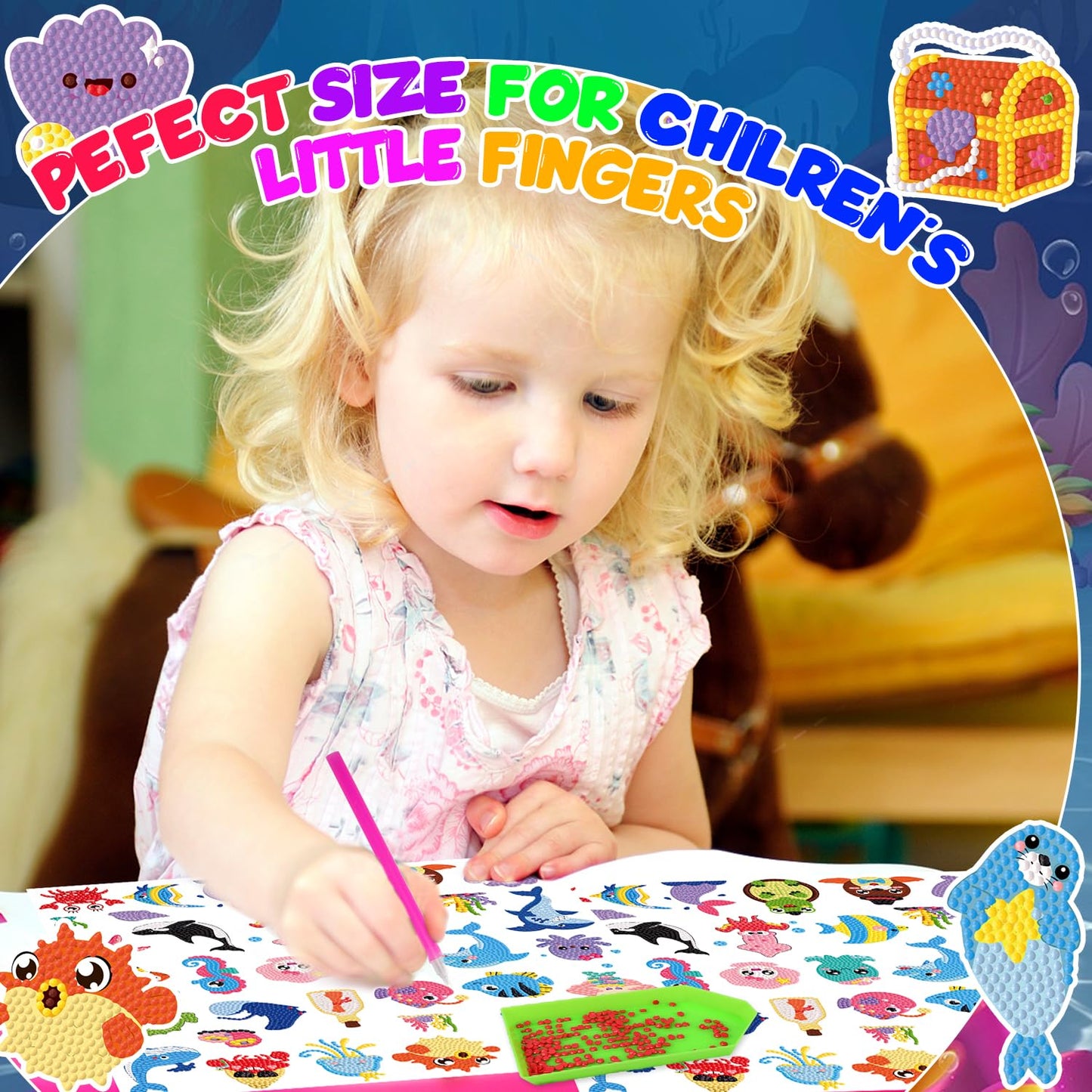 Labeol Diamond Art Kits for Kids & Beginners – Sea Theme by Numbers