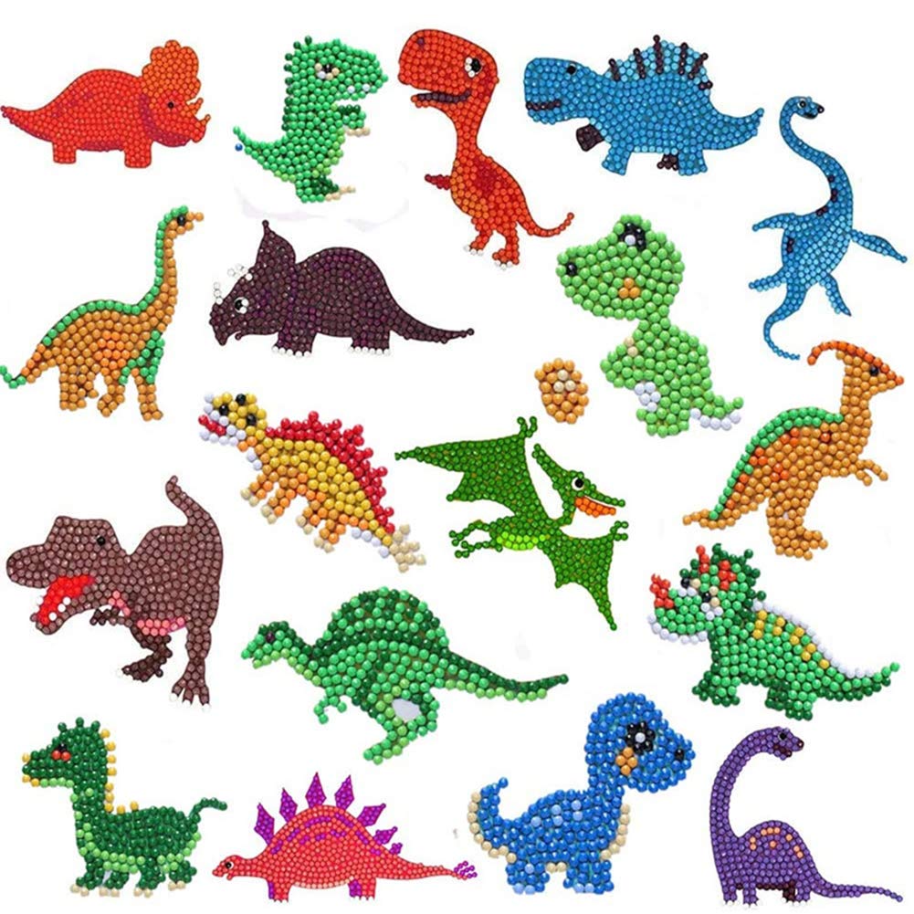 Labeol Diamond Art Kits for Kids & Beginners — Dinosaur Sticker by Numbers