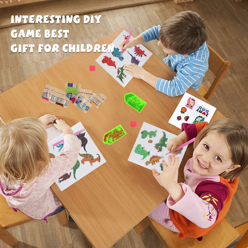 Labeol Diamond Art Kits for Kids & Beginners — Dinosaur Sticker by Numbers
