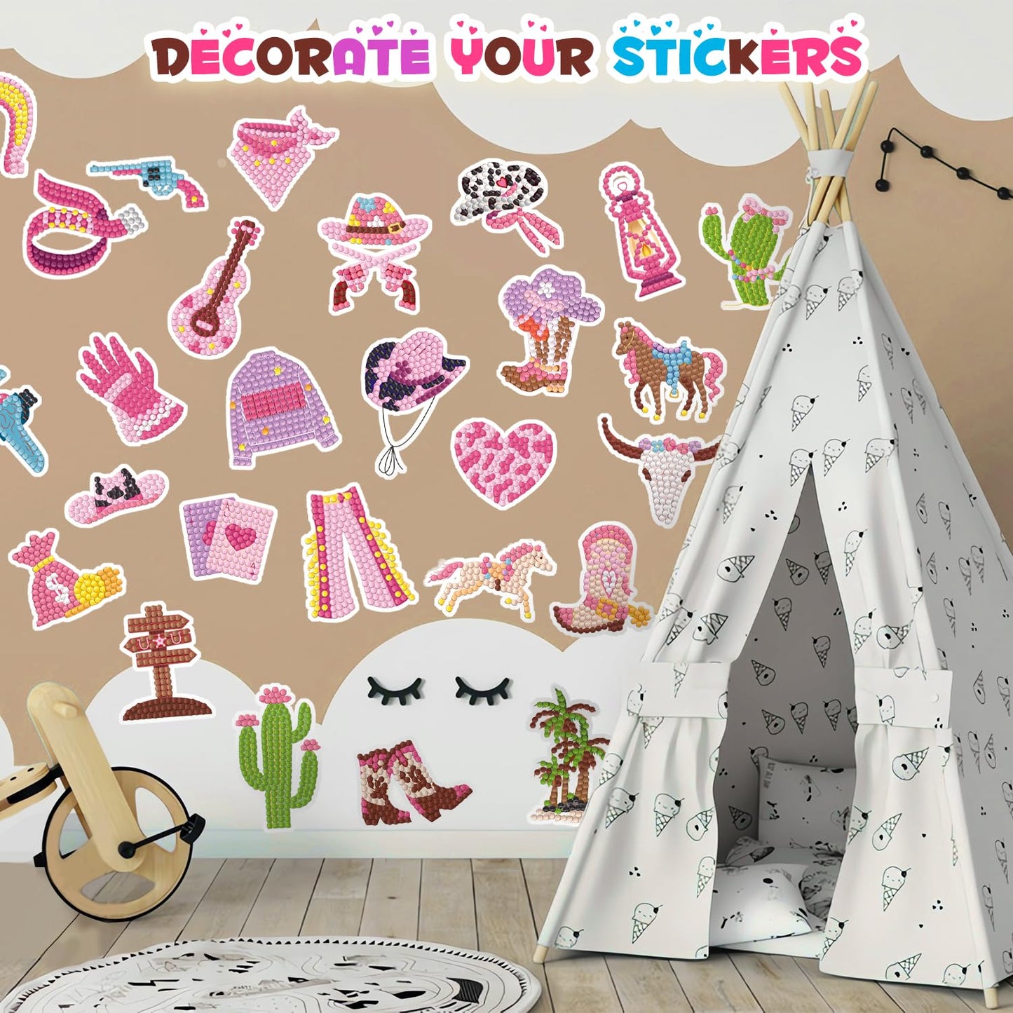 Labeol Diamond Art Kits for Kids & Beginners – Excavator Sticker by Numbers