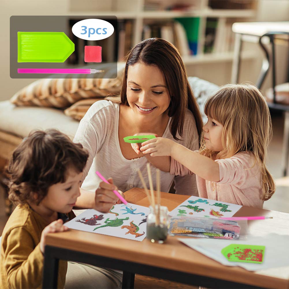 Labeol Diamond Art Kits for Kids & Beginners — Dinosaur Sticker by Numbers