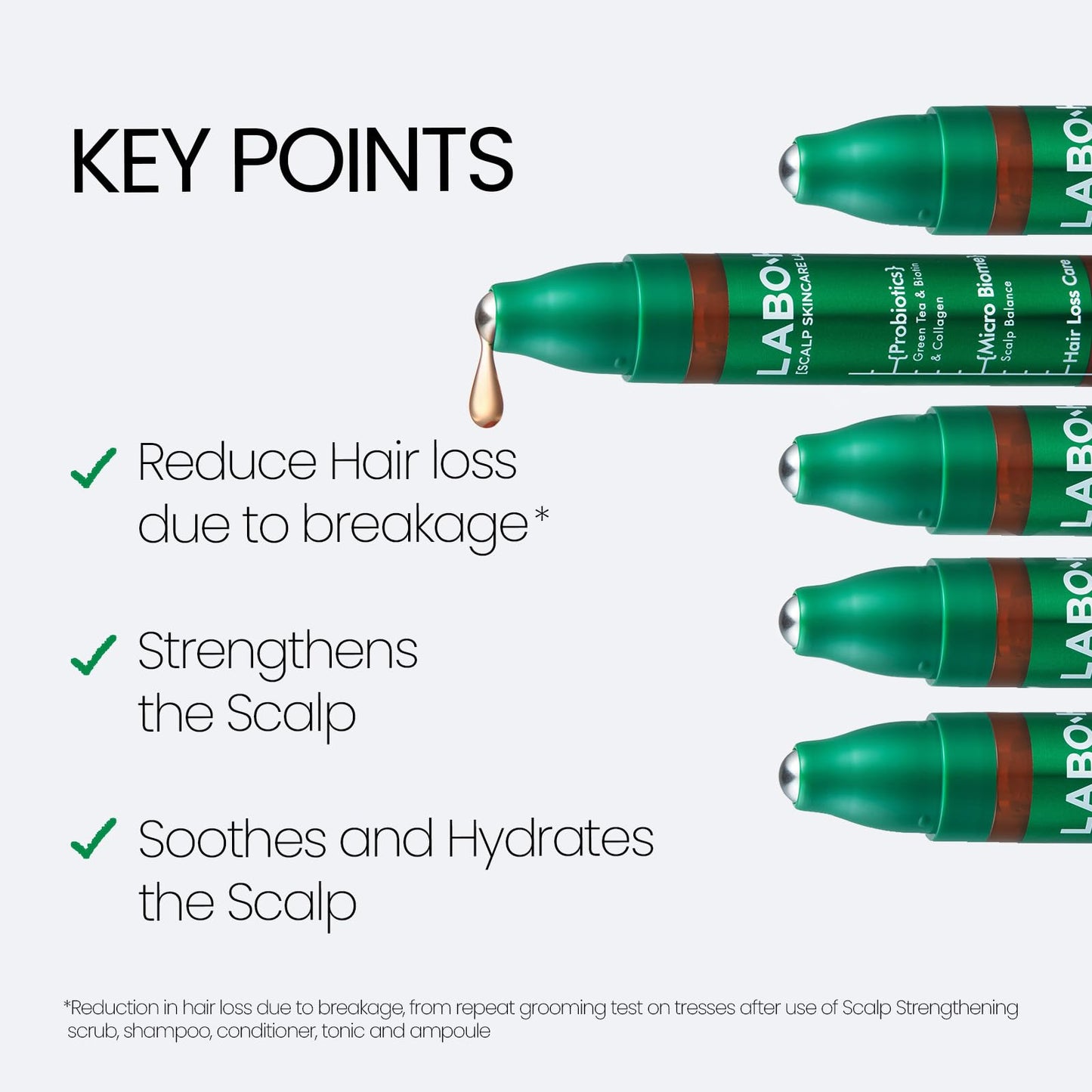 LABO-H Scalp Strengthening Roll-On Serum – Vegan Hair Support, 0.5 fl oz