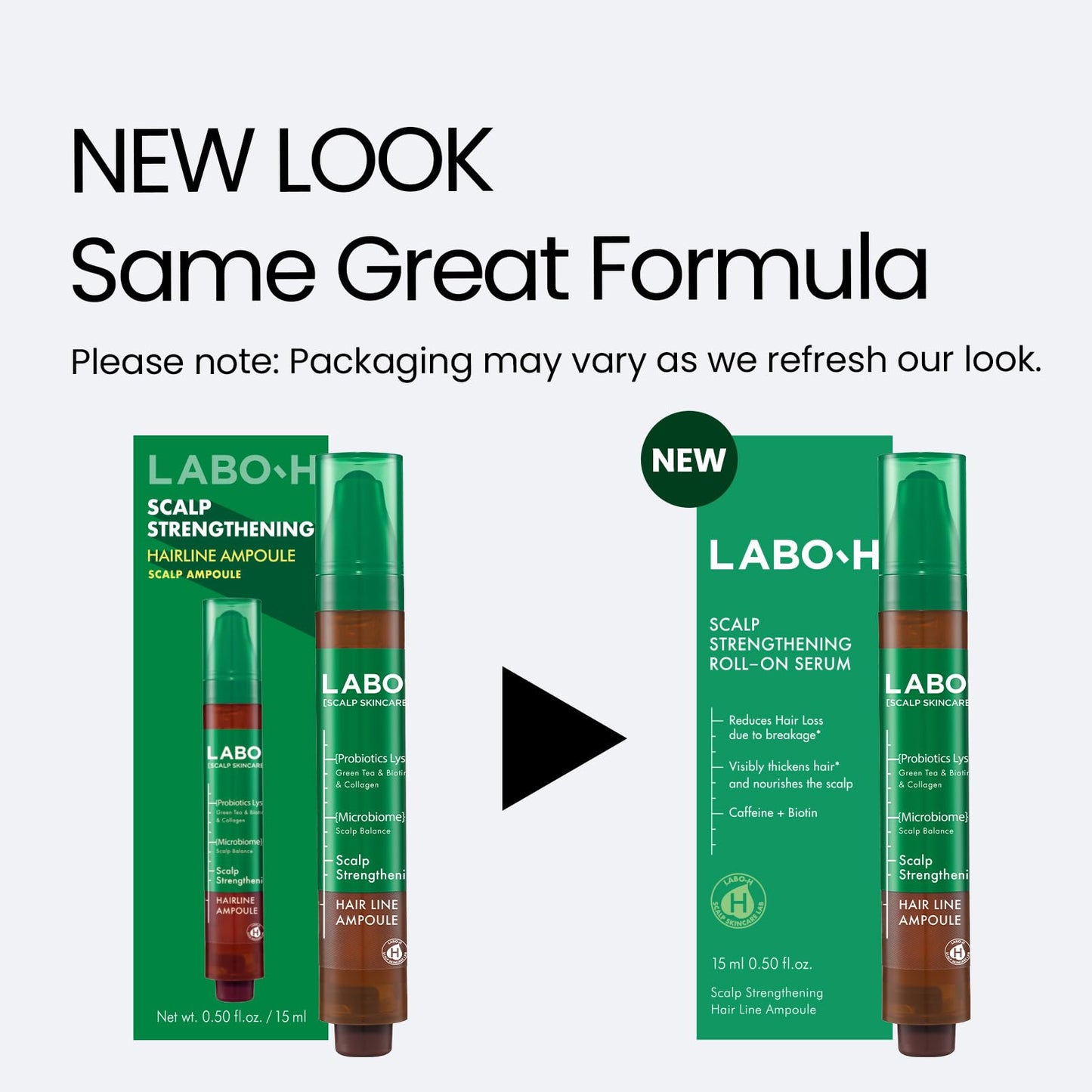 LABO-H Scalp Strengthening Roll-On Serum – Vegan Hair Support, 0.5 fl oz