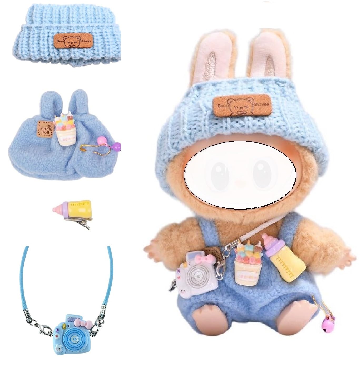 LABUBU 17cm Doll Outfit – Dress & Bow Tie Crochet Set for 17cm Dolls