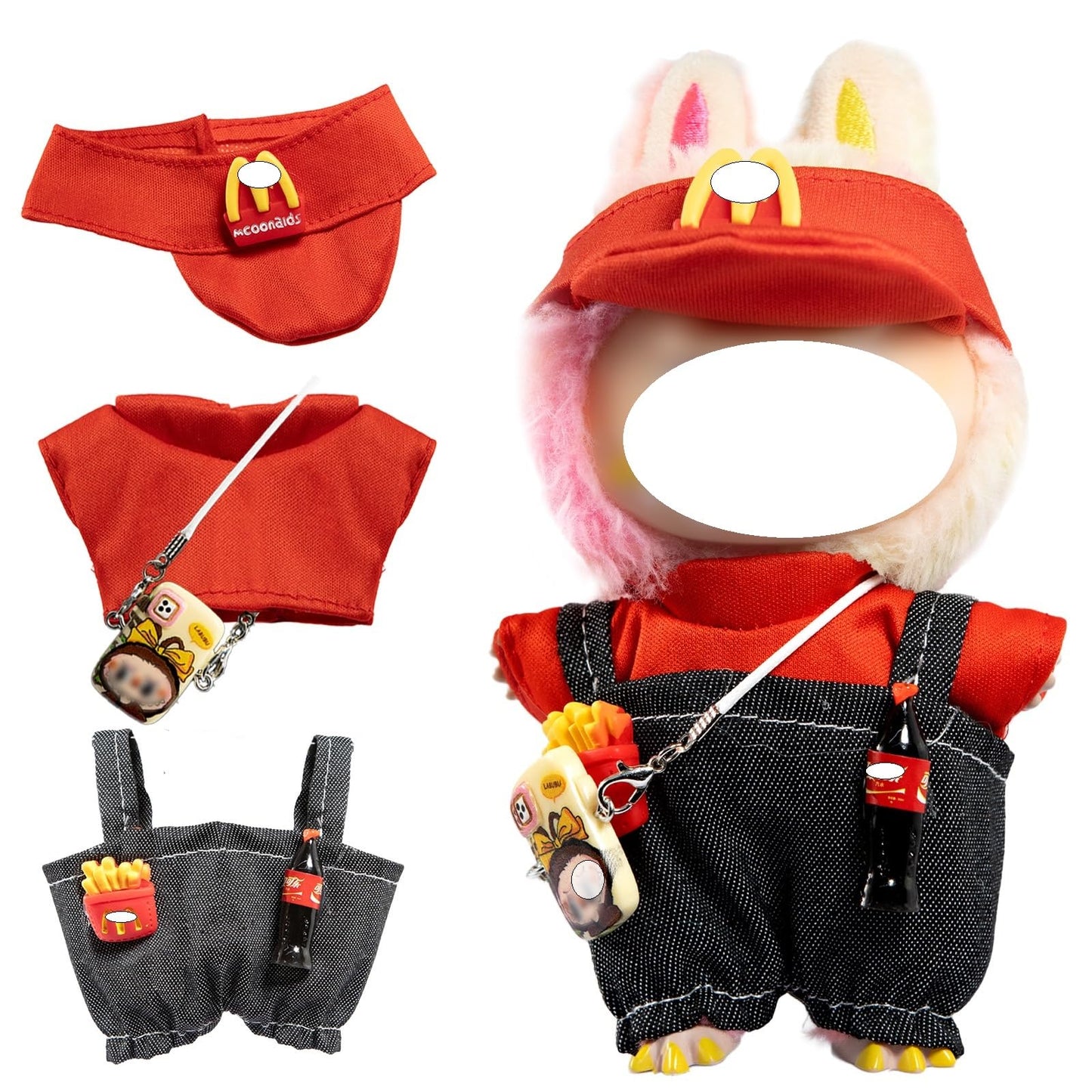Labubu 17cm Doll Clothes Set – Dress & Hairpin for LABUBU Dolls