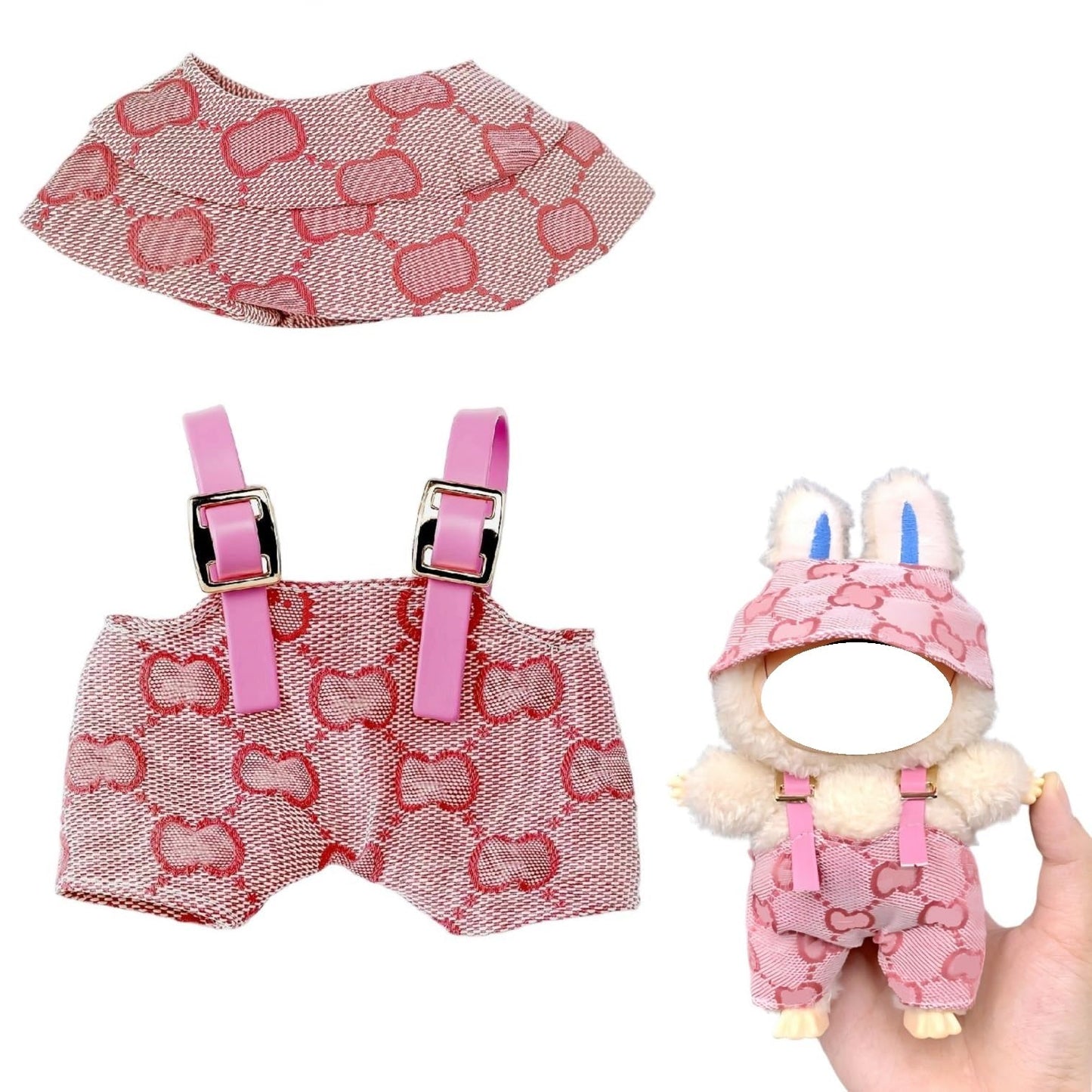 LABUBU Doll Clothes Set – 2-Piece Crochet Dress & Bow Tie for 17cm Dolls