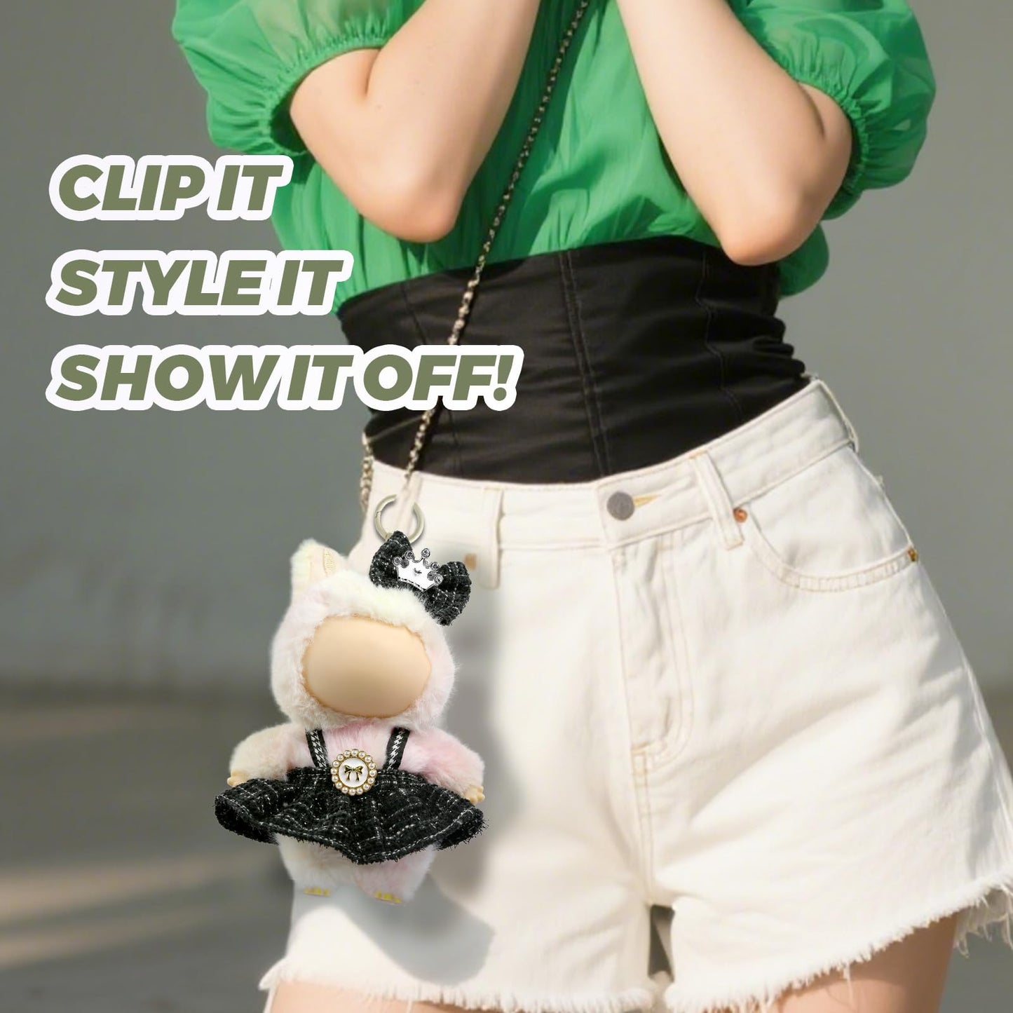 Labubu Doll Outfit Set (17cm) – Dress + Bow Tie for LABUBU Dolls