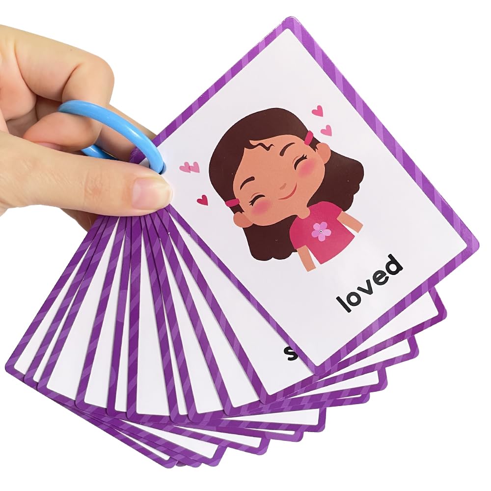Lachilly Emotions Learning Flashcards – 28 High-Frequency Words for Kindergarten to 1st Grade