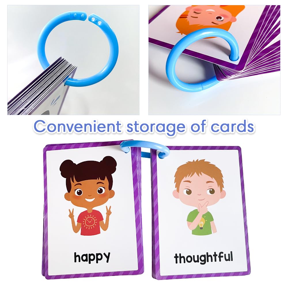Lachilly Emotions Learning Flashcards – 28 High-Frequency Words for Kindergarten to 1st Grade
