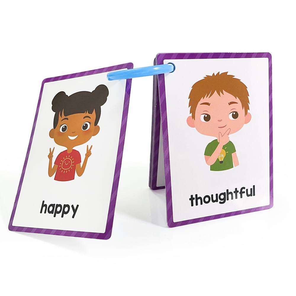 Lachilly Emotions Learning Flashcards – 28 High-Frequency Words for Kindergarten to 1st Grade