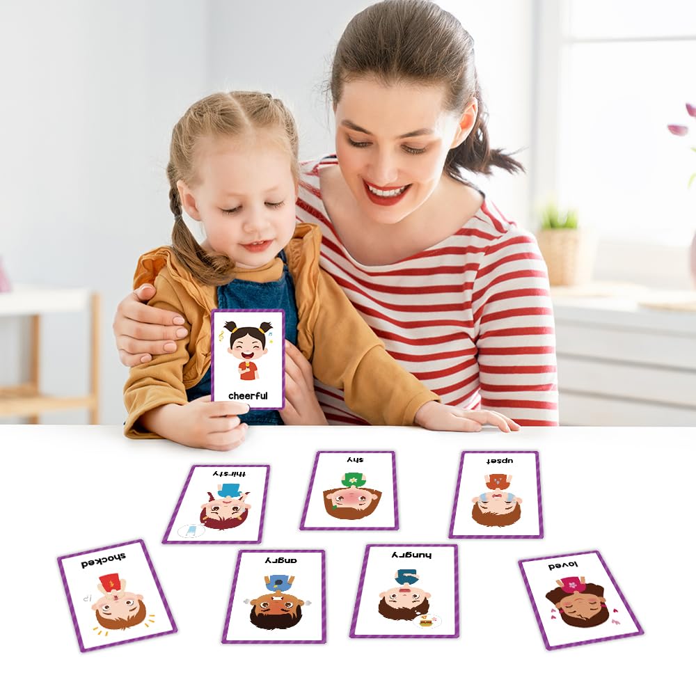 Lachilly Emotions Learning Flashcards – 28 High-Frequency Words for Kindergarten to 1st Grade