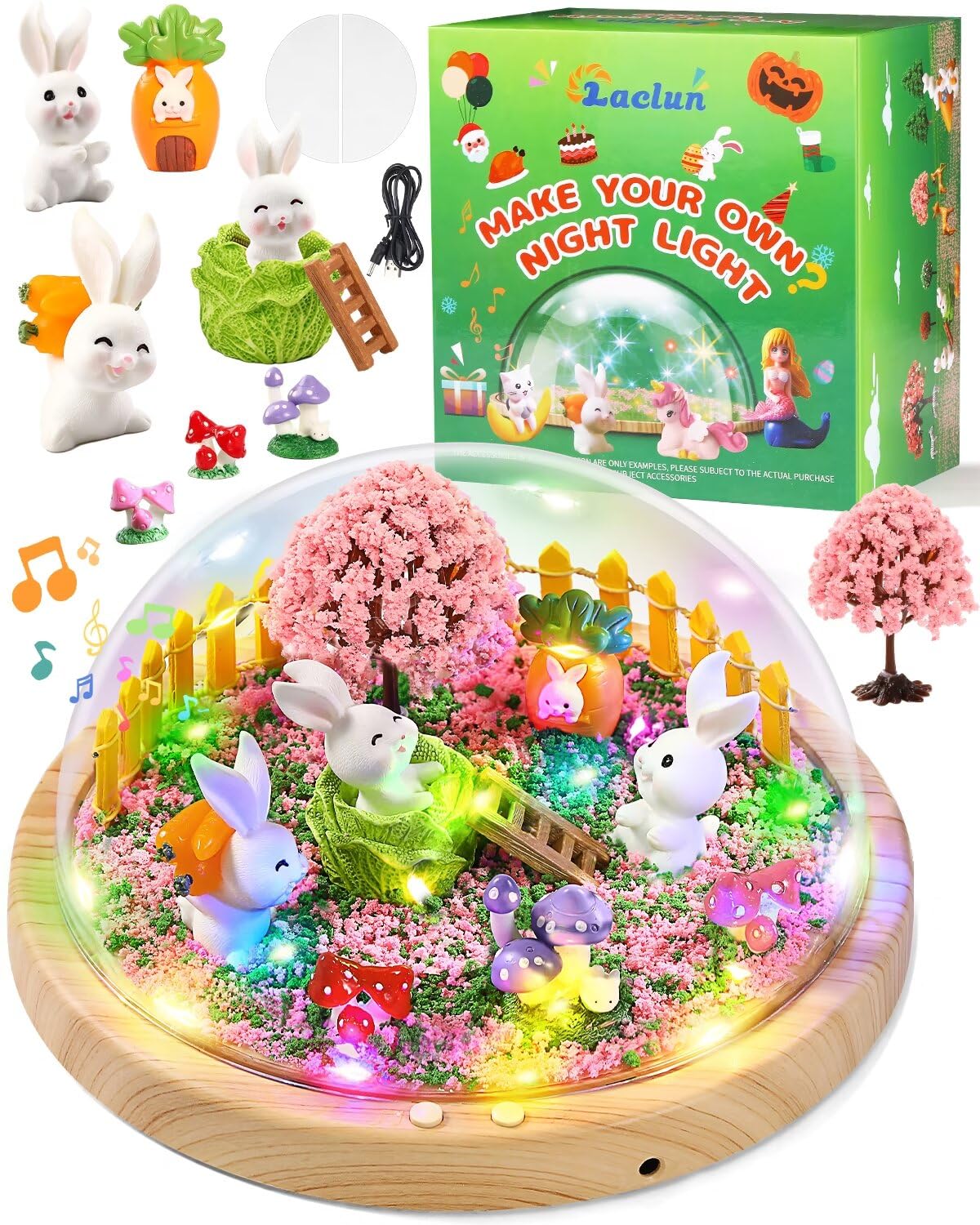 Laclun Bunny Night Light DIY Craft Kit for Kids – Music & Arts Gift
