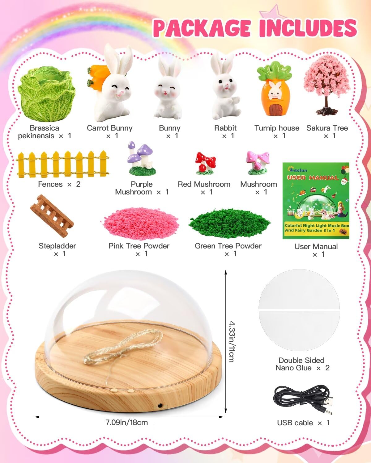 Laclun Bunny Night Light DIY Craft Kit for Kids – Music & Arts Gift