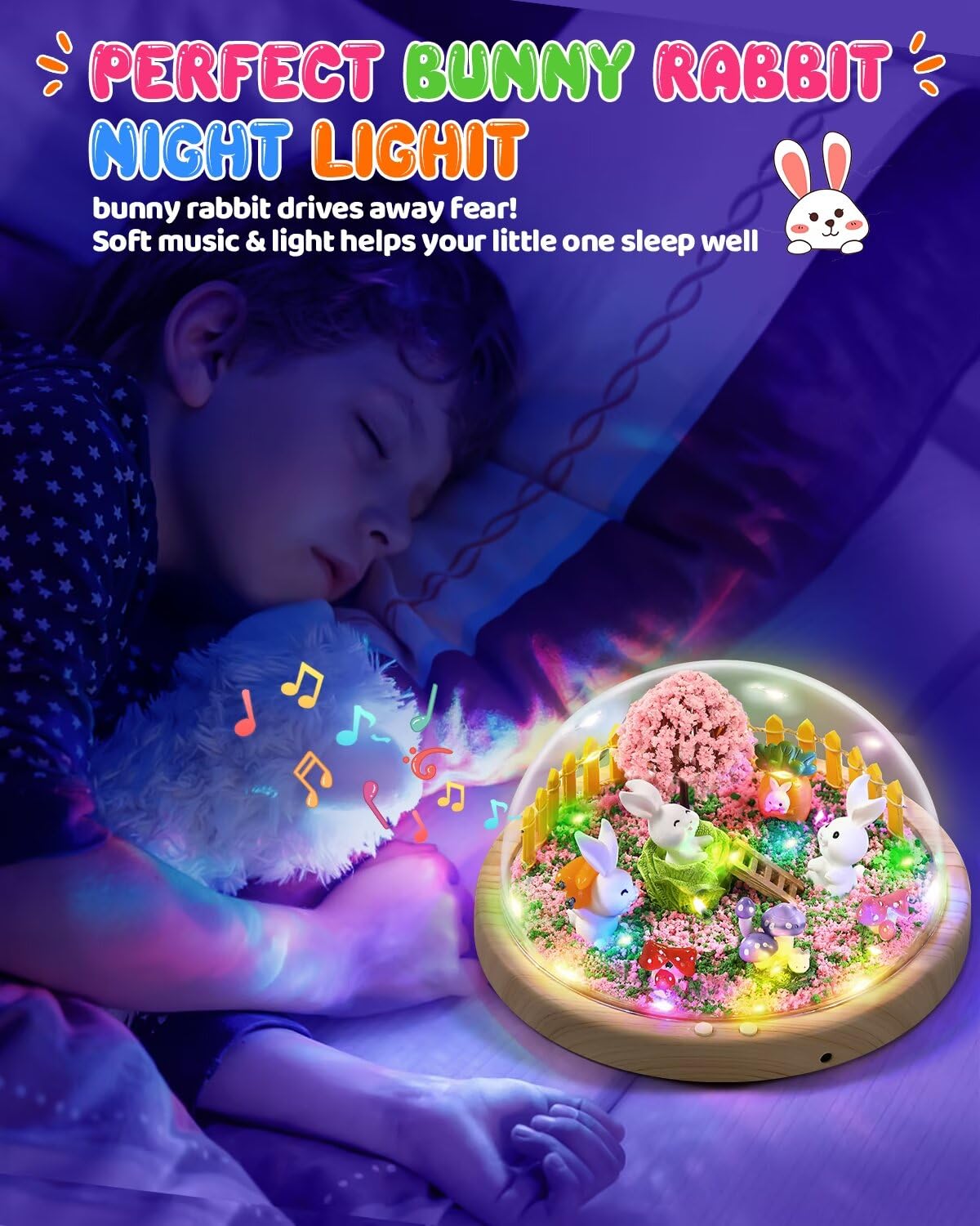 Laclun Bunny Night Light DIY Craft Kit for Kids – Music & Arts Gift