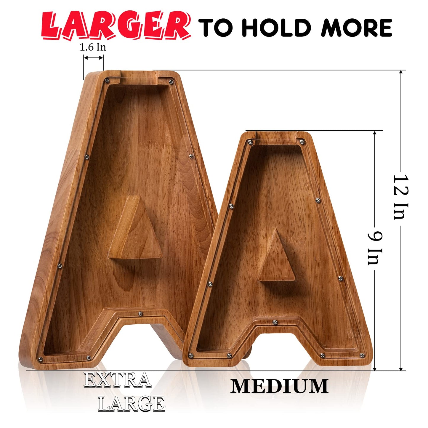 Ladenk Piggy Bank for Kids – Wooden Letter Bank with Initial B | Premium Montessori Gift