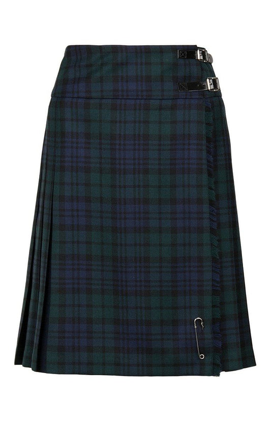 Black Watch Ladies Knee Length Plaid Tartan Kilt
