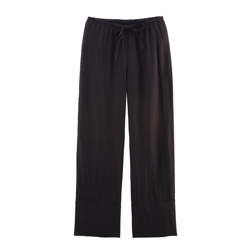 Ladies' Linen Shirt and Wide Leg Pants, Summer Outfit