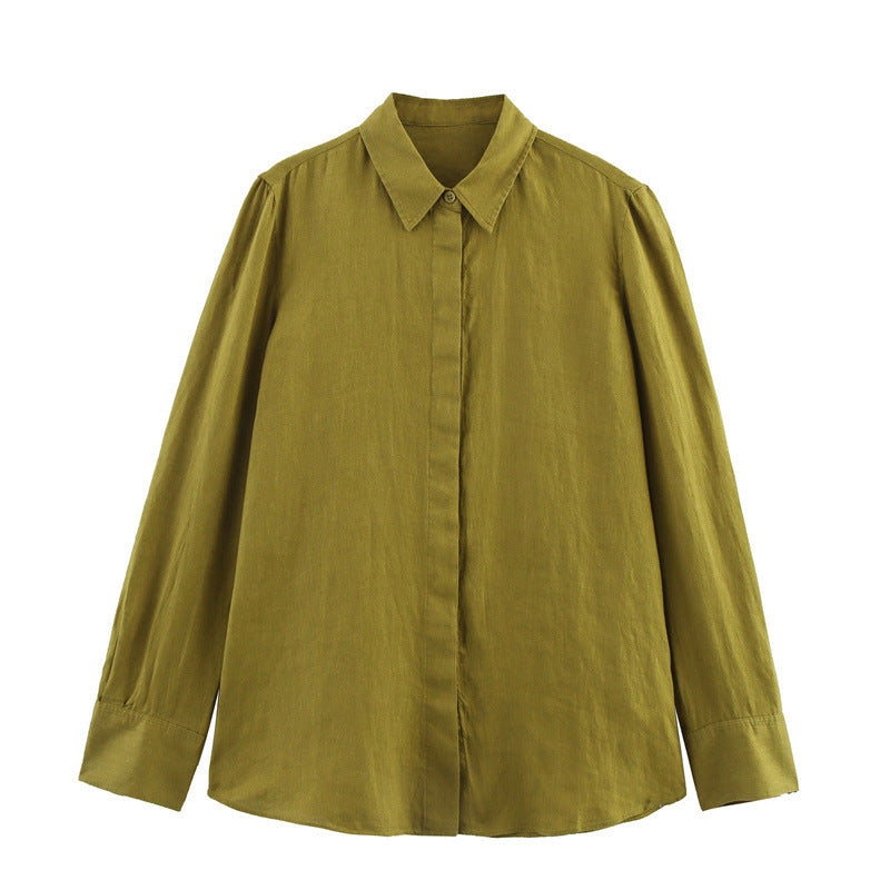 Ladies' Linen Shirt and Wide Leg Pants, Summer Outfit