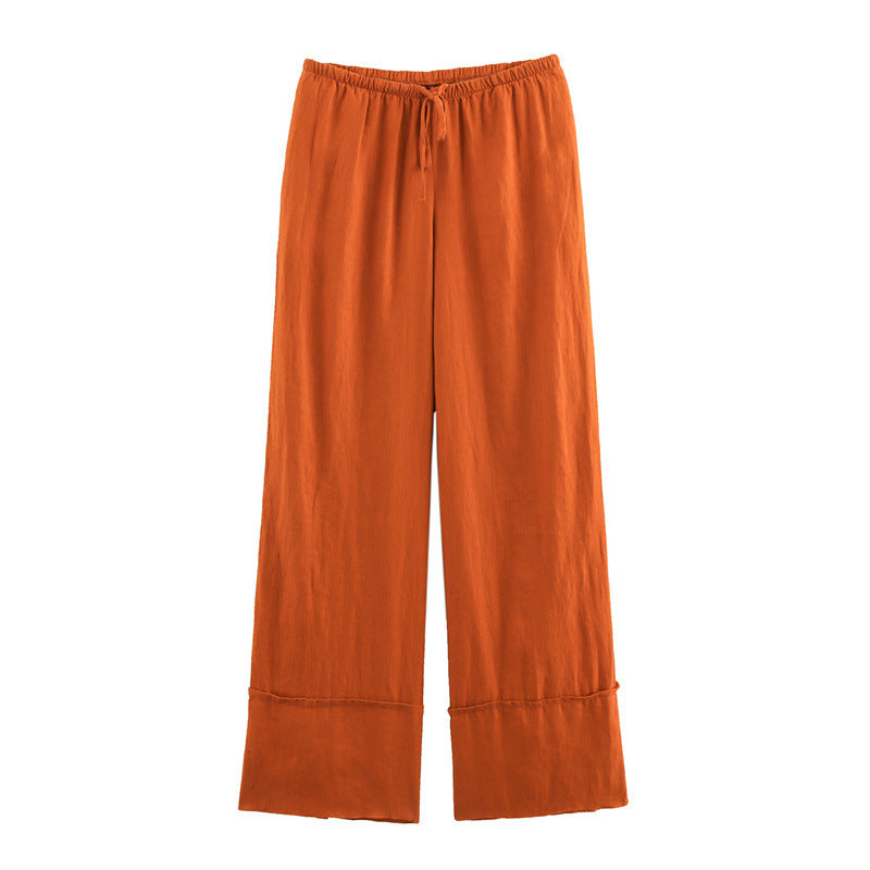 Ladies' Linen Shirt and Wide Leg Pants, Summer Outfit