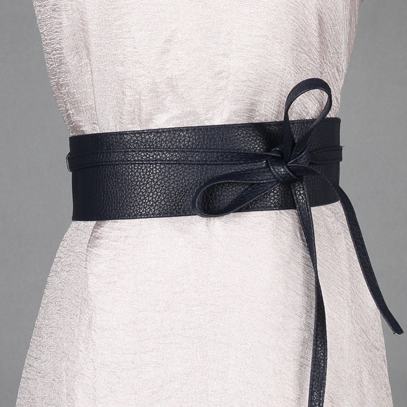 Ladies Wide Ribbon Bow Dress Belt