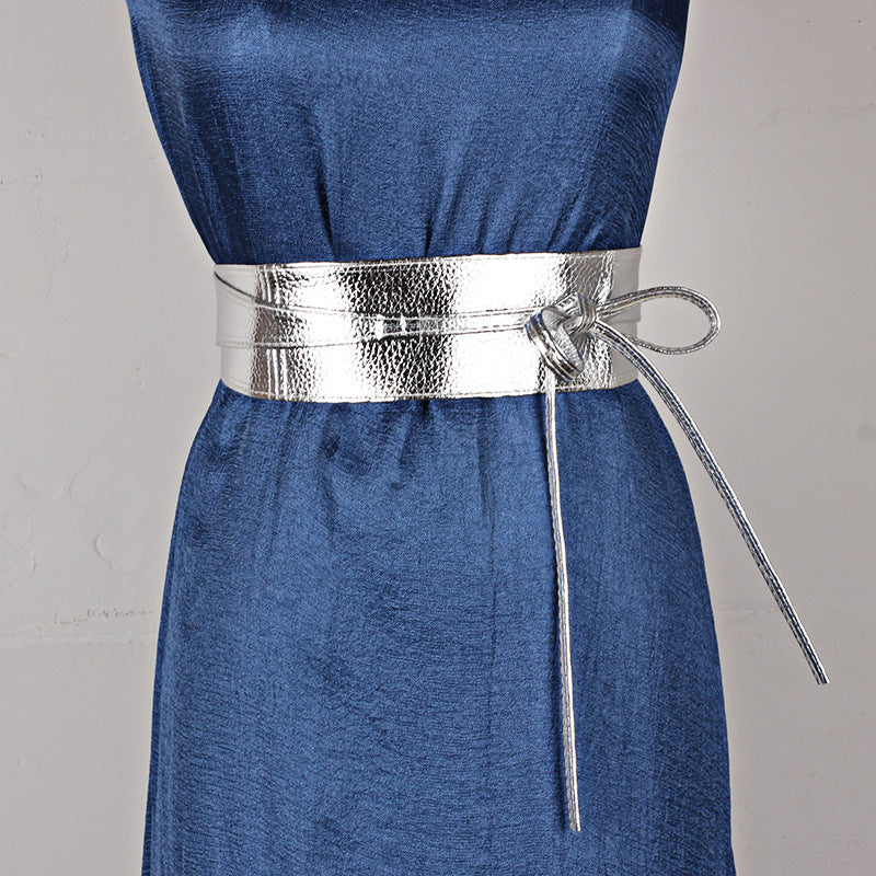 Ladies Wide Ribbon Bow Dress Belt