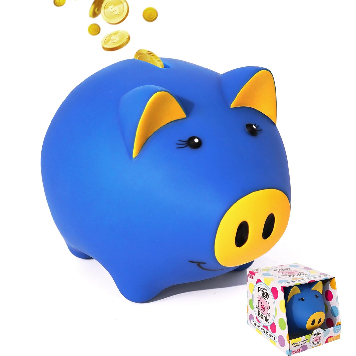 LAEBUILD Magic Piggy Bank — Unbreakable Glow-in-the-Dark Locking Money Box