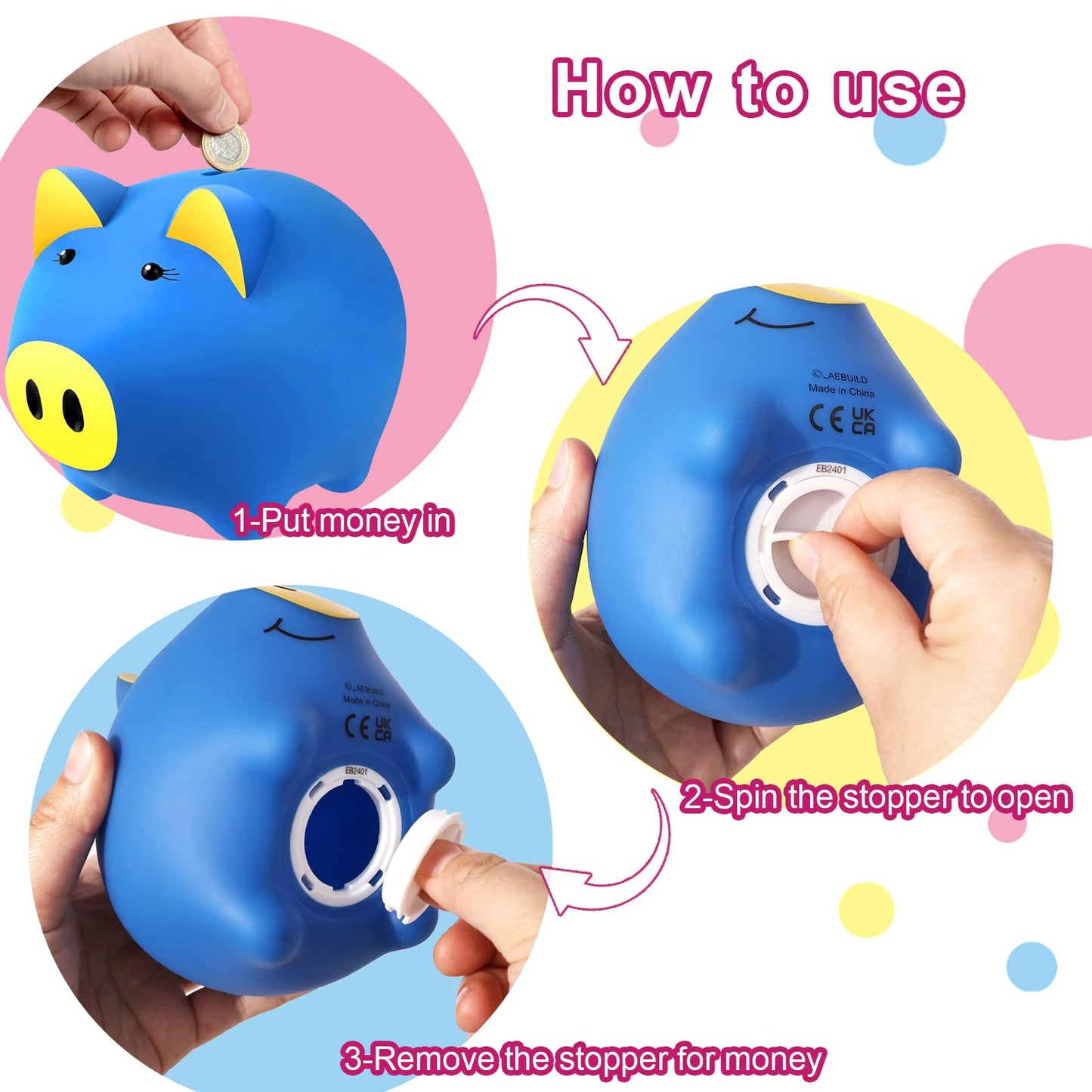 LAEBUILD Magic Piggy Bank — Unbreakable Glow-in-the-Dark Locking Money Box