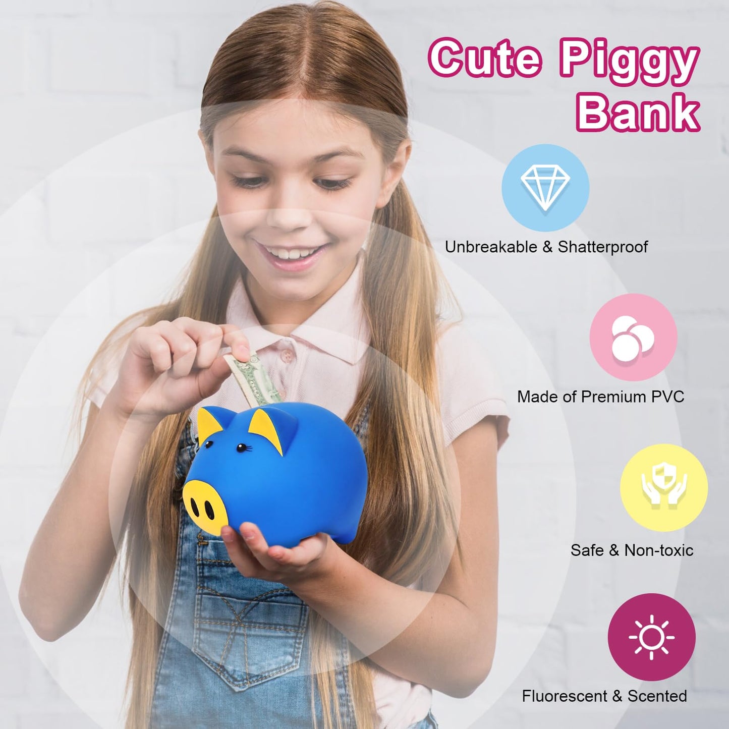 LAEBUILD Magic Piggy Bank — Unbreakable Glow-in-the-Dark Locking Money Box