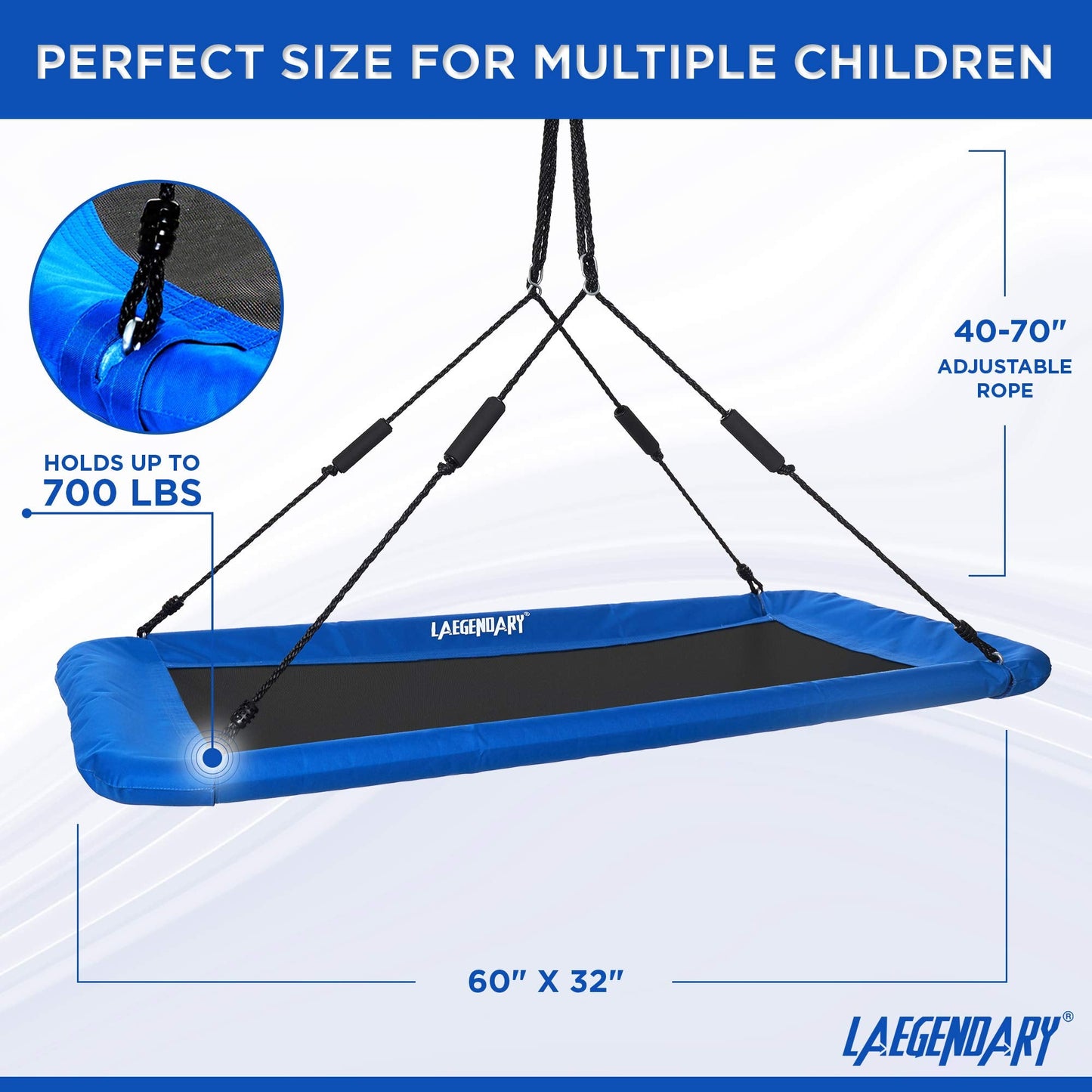 LÆGENDARY Saucer Swing – 60-Inch Outdoor Round Swing for Kids and Adults