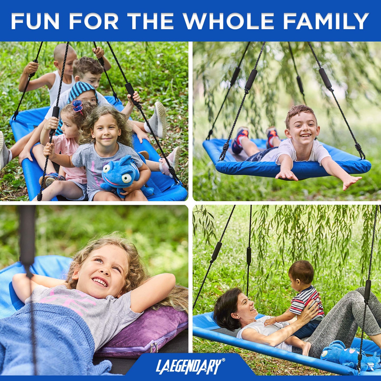 LÆGENDARY Saucer Swing – 60-Inch Outdoor Round Swing for Kids and Adults
