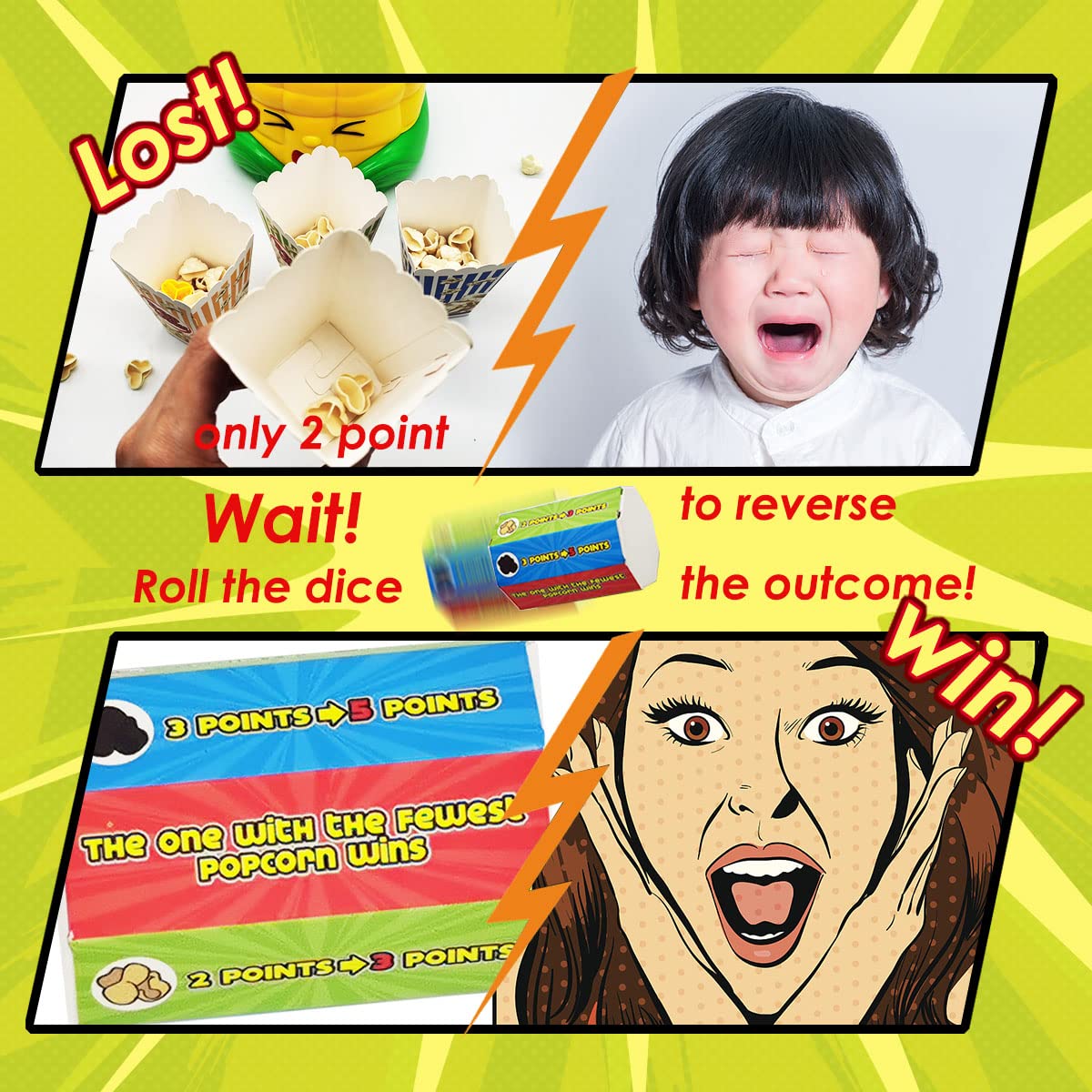 LAFALA Kids Popcorn Board Game for Family Night | 2-4 Players | Halloween & Christmas Fun