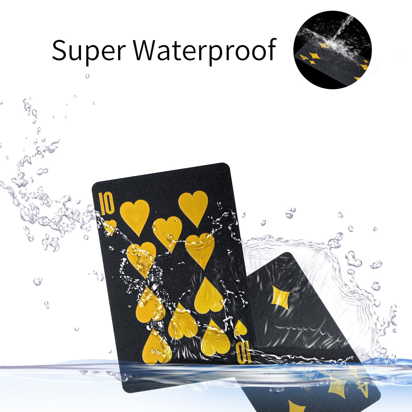 LAGEBONA Waterproof Deck of Cards – Black Diamond Poker Set | Gift Playing Cards